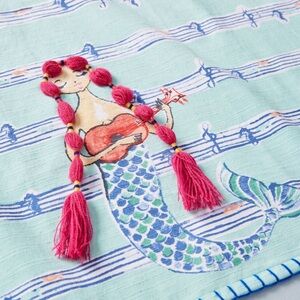 Anthropologie Mermaid Kitchen Towel - Pink and Blue